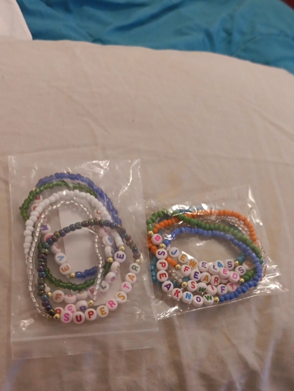 Kids Multicolor Beaded Letter Bracelets - Pack of Fun Stretch Bracelets